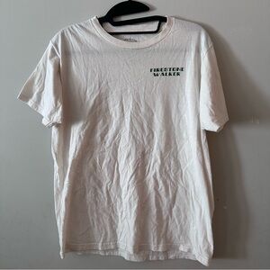 White Firestone Graphic T-Shirt for Men